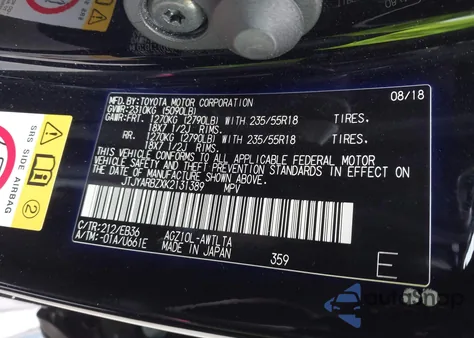 2019 Lexus Nx 300 F Sport from USA, damaged, VIN JTJYARBZXK2131389